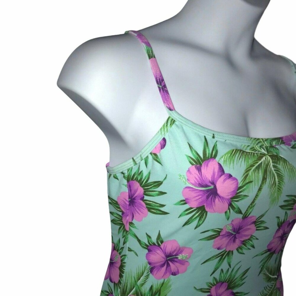 NWT Leilani One Piece Swimsuit Womens Plus Size 16 Hawaiian Floral Plumeria - Picture 3 of 9